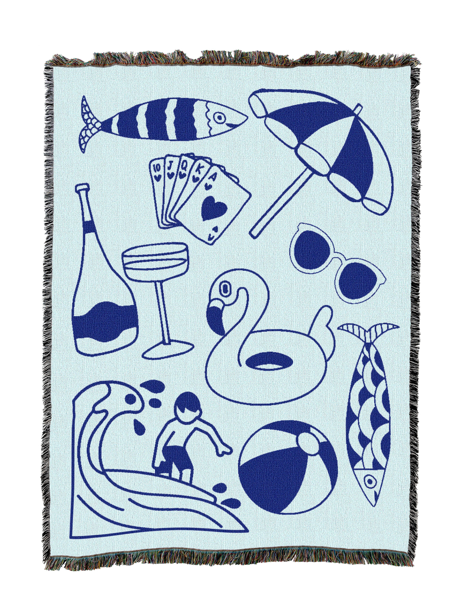 Beach Life In Blue Blanket