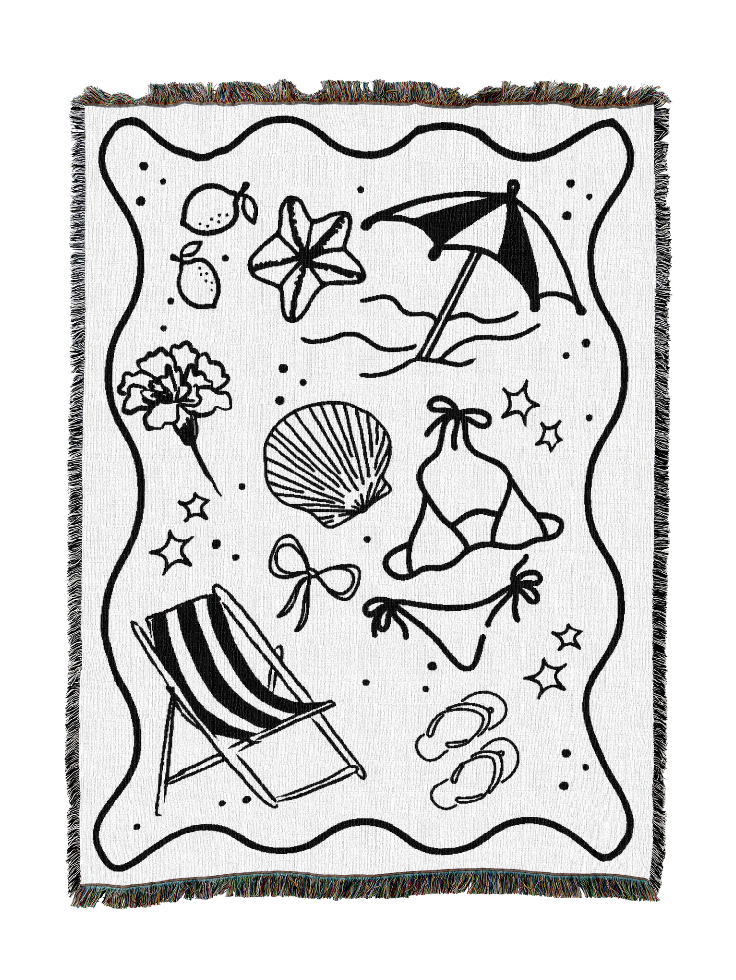 Slice Of Sea Life In Black Blanket