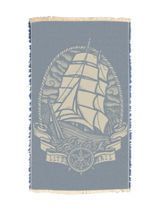 Lets Sail in Dark Blue Small Towel