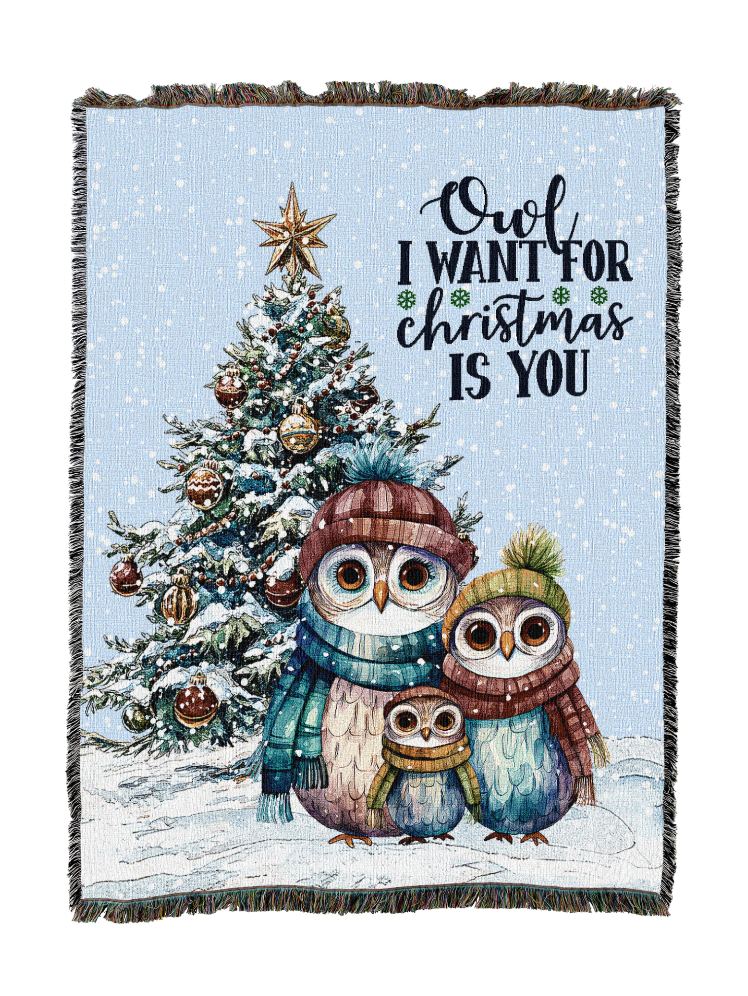 Owl I Want For Christmas Blanket
