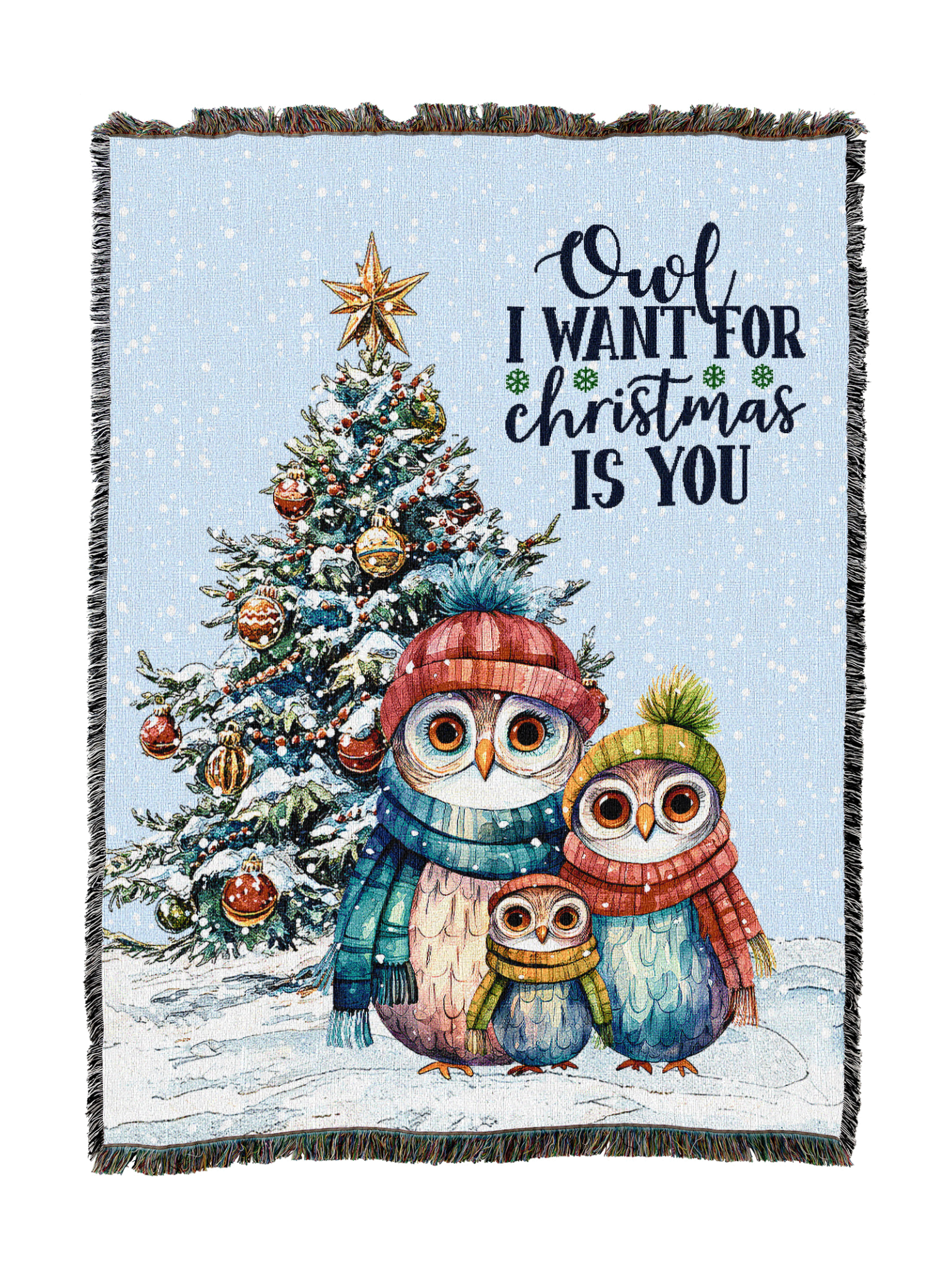 Owl I Want For Christmas Blanket
