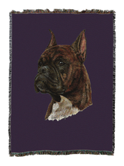 Boxer Brindle Blanket Purple