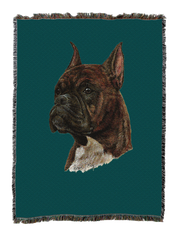 Boxer Brindle Blanket Teal
