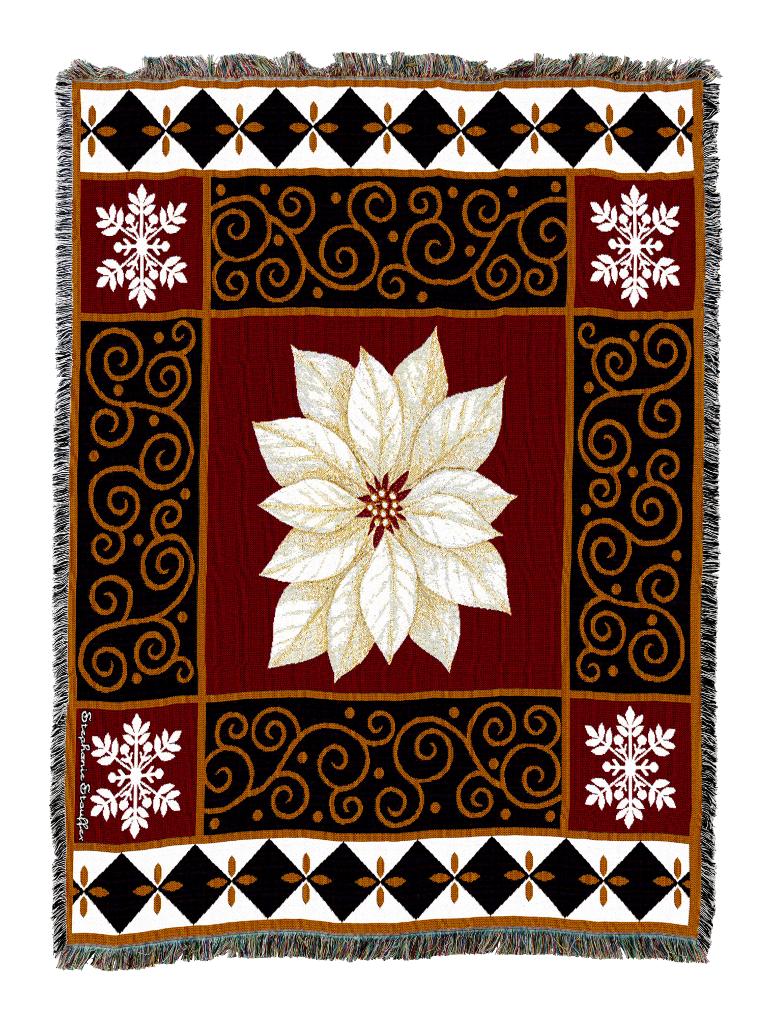 White Poinsettia Blanket