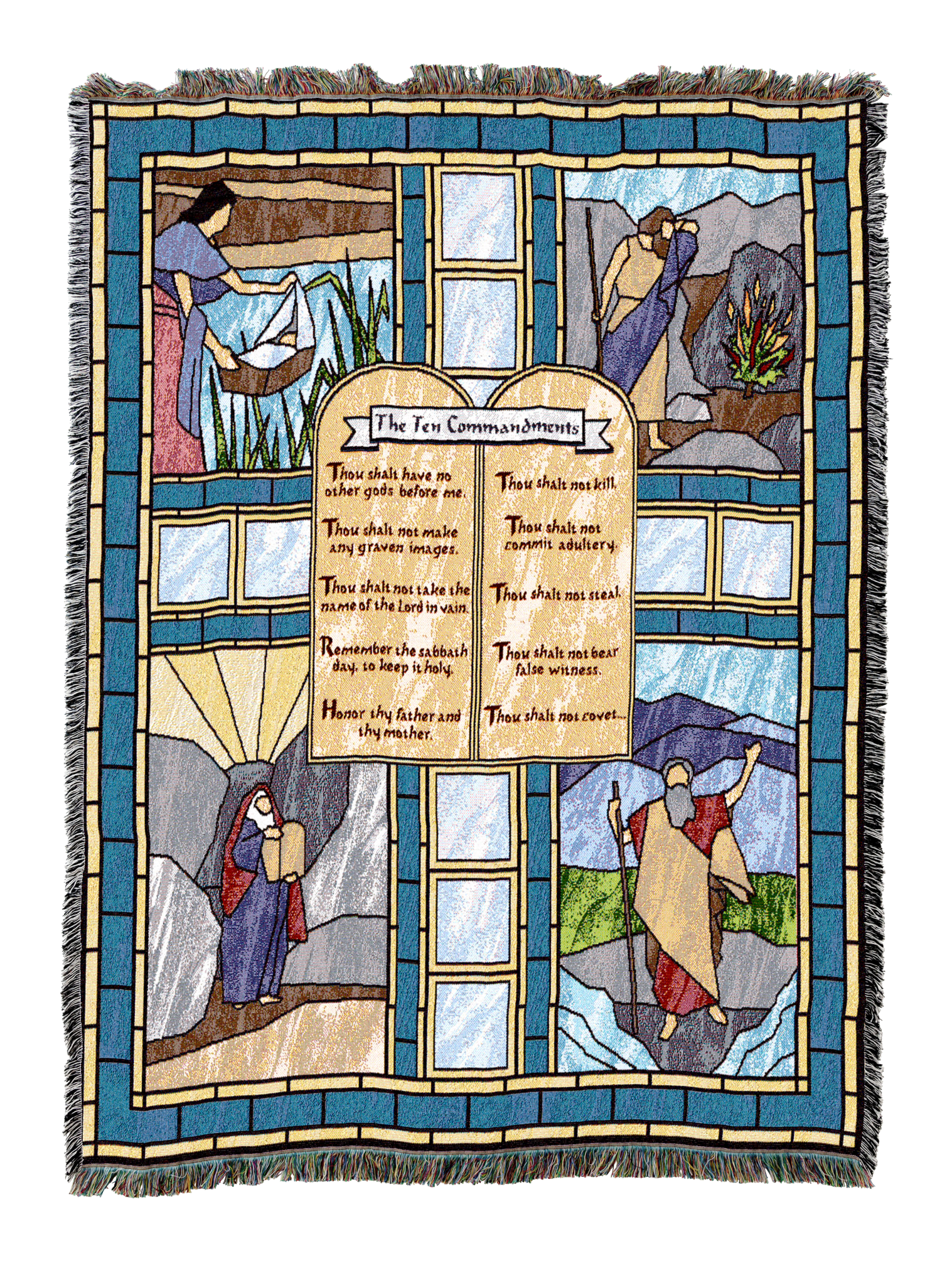 Ten Commandments Stained Glass Blanket