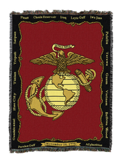 Marine Corp Tapestry Blanket