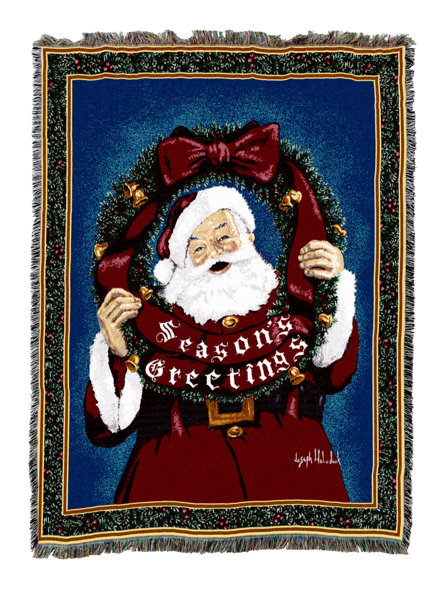Seasons Greetings Santa Blanket