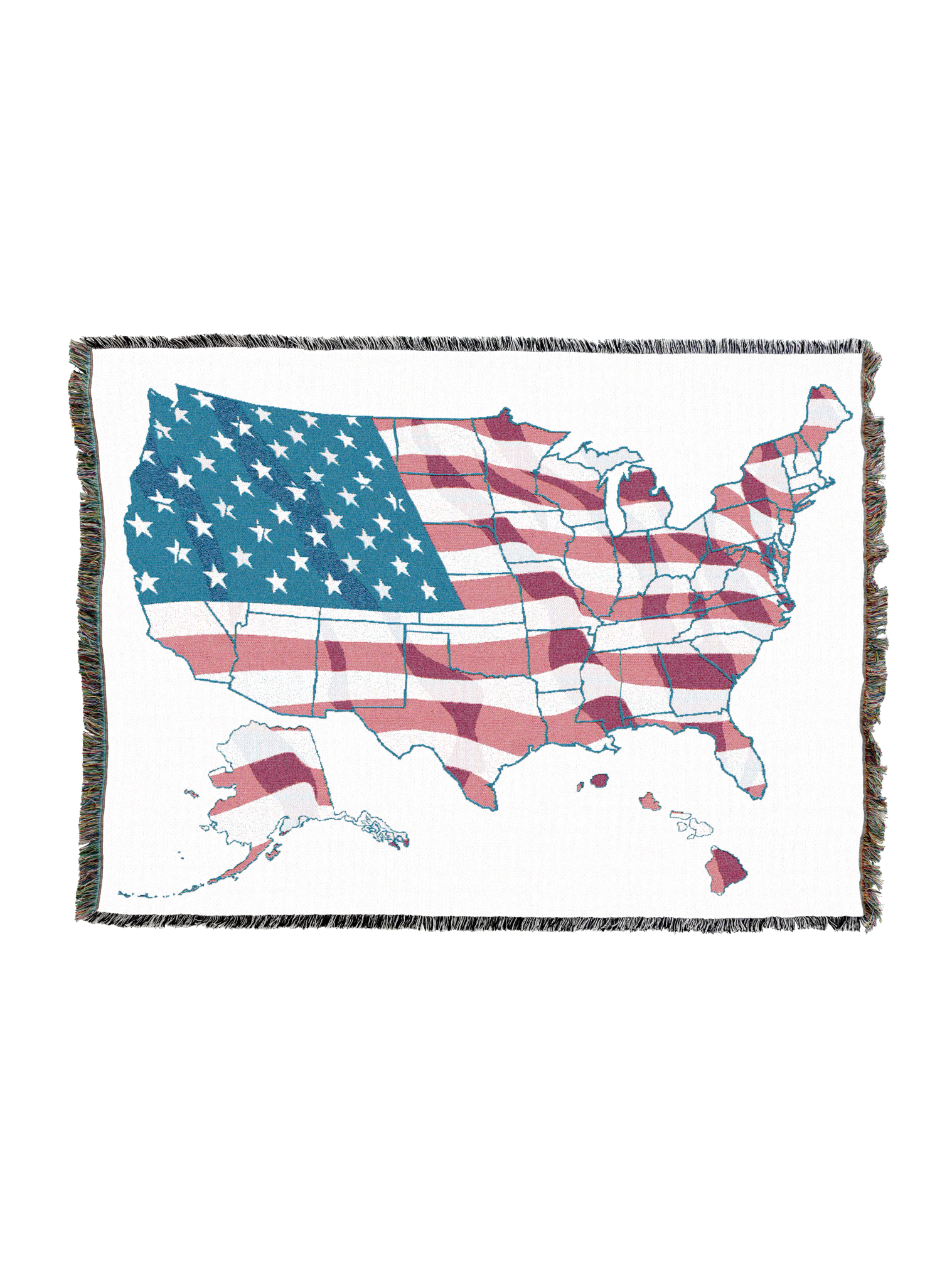 United States Flag Map Blanket