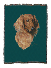 Long-Haired Dachshund Red Blanket