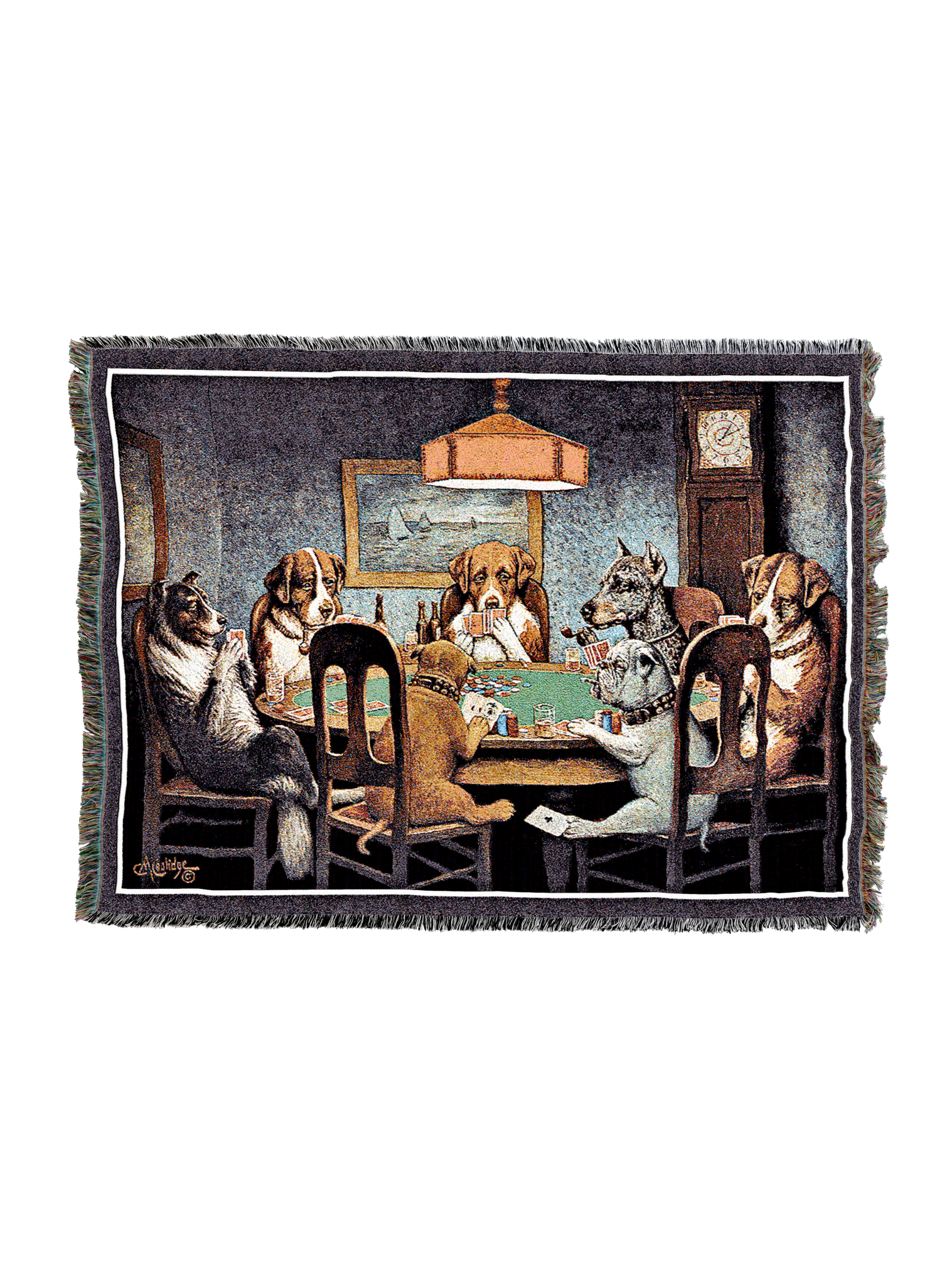 Dogs Playing Poker Blanket