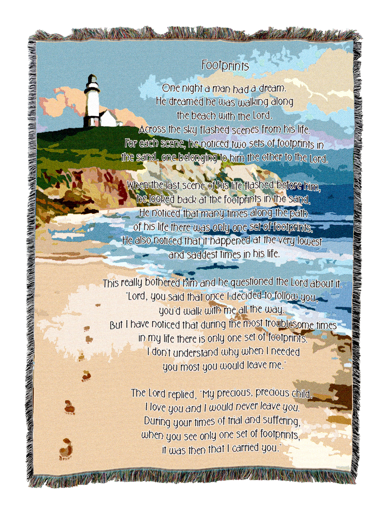 Footprints Watercolor Blanket