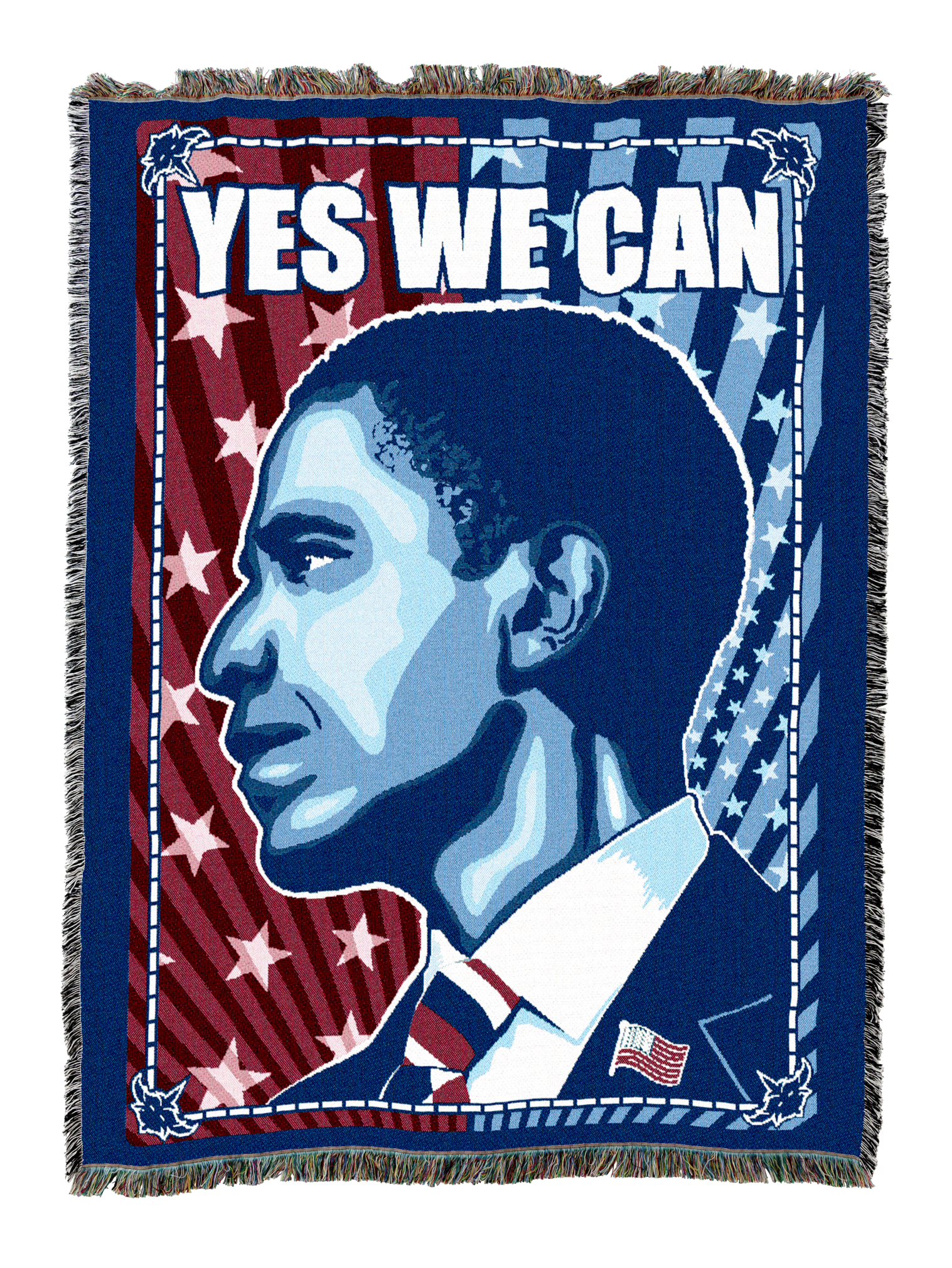 Yes We Can Obama Profile Blanket
