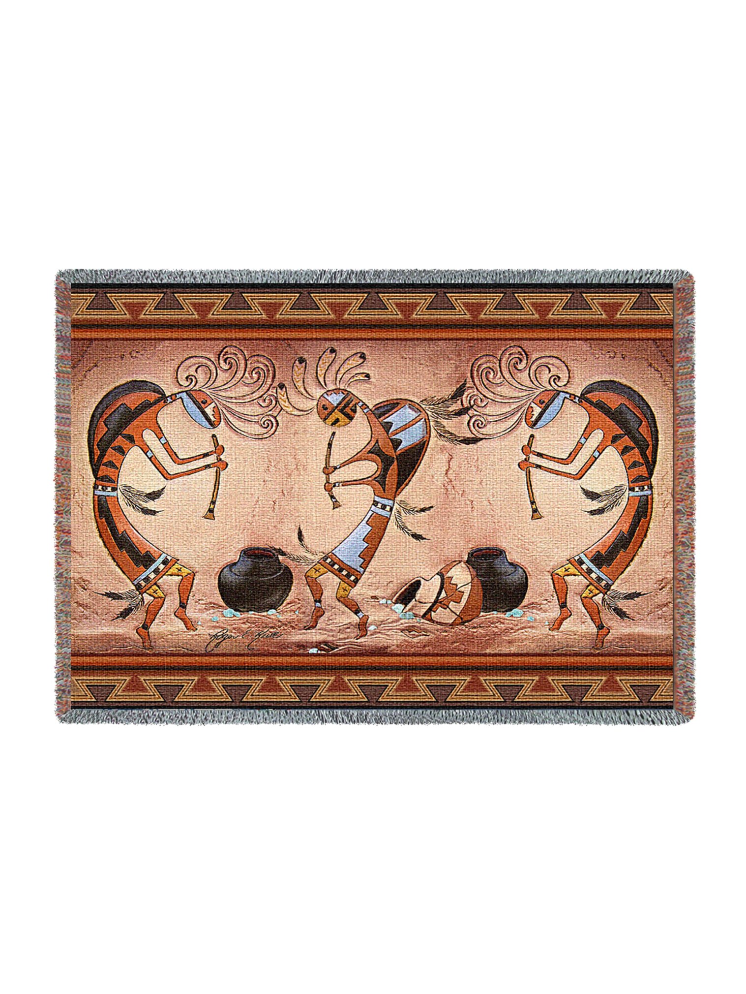 Kokopelli Pot Dance Blanket