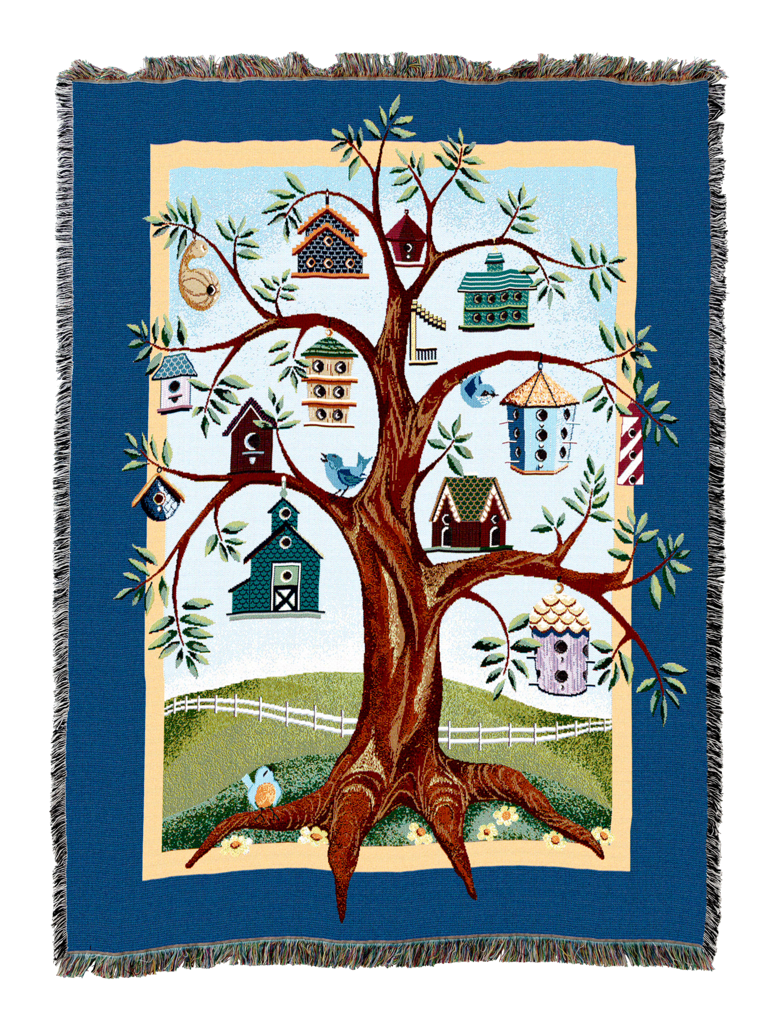 Birdhouse Tree Blanket