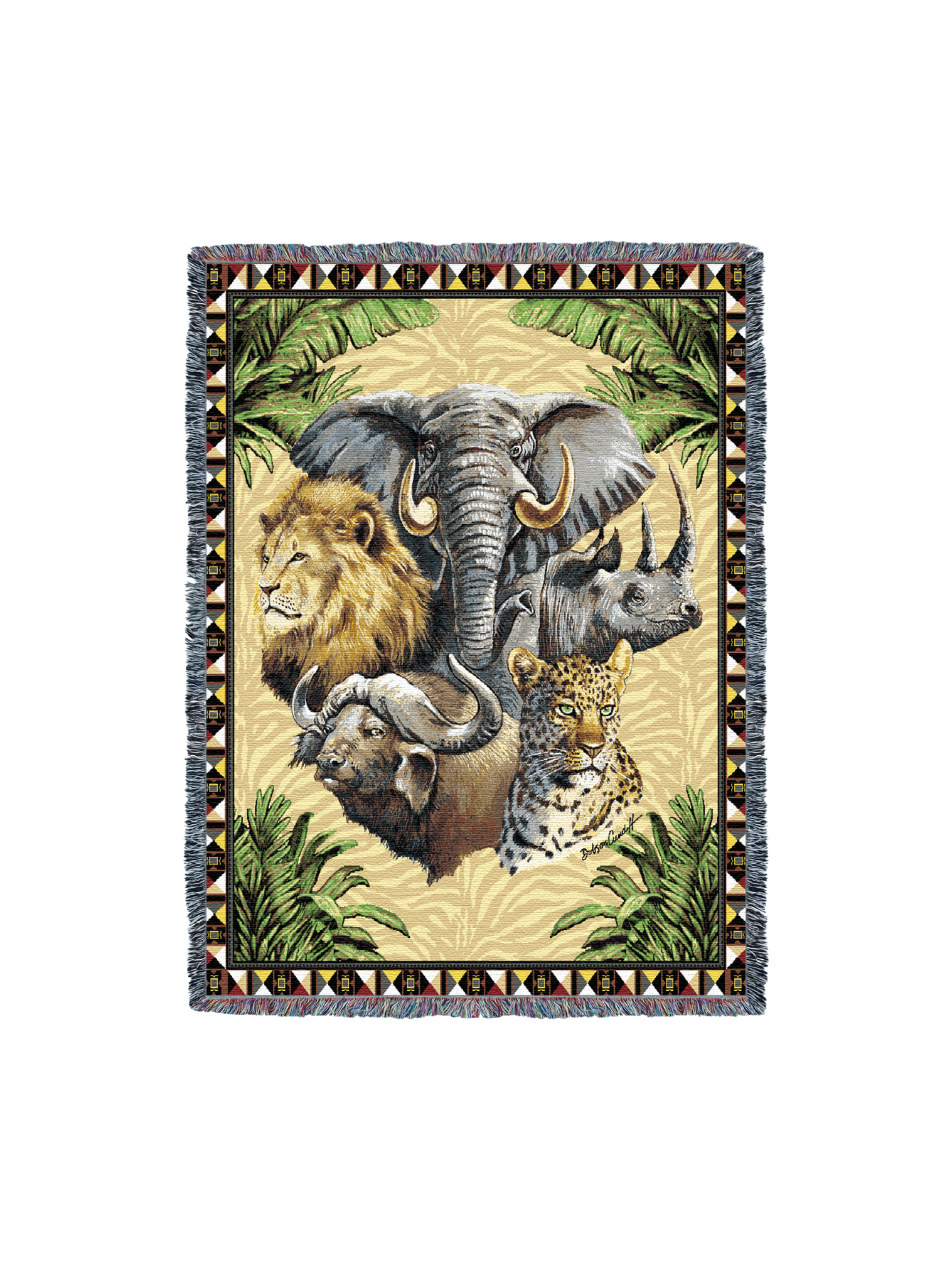 Big Five Blanket Elephant Rhinoceros Lion Buffalo Leopard