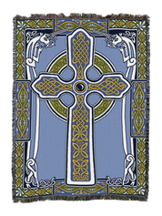 Celtic Unicorns Blanket Blue and Green