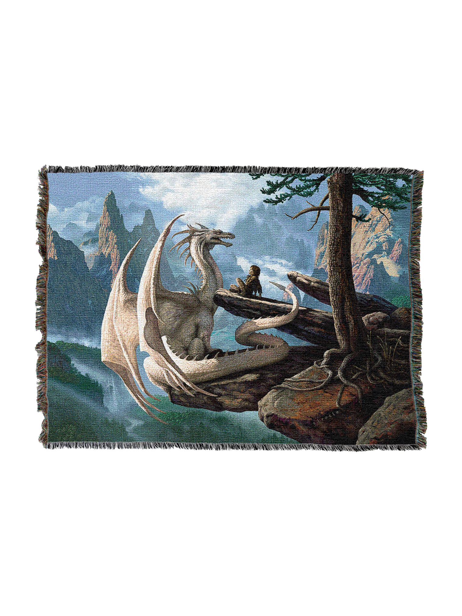 Kume White Dragon Blanket