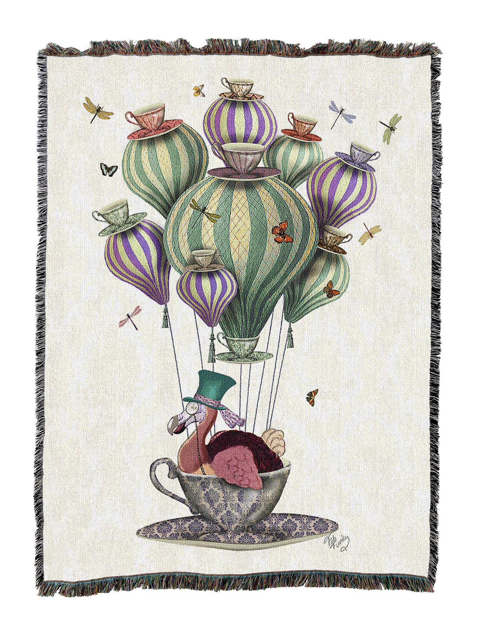 Dodo Balloon With Dragonflies Blanket