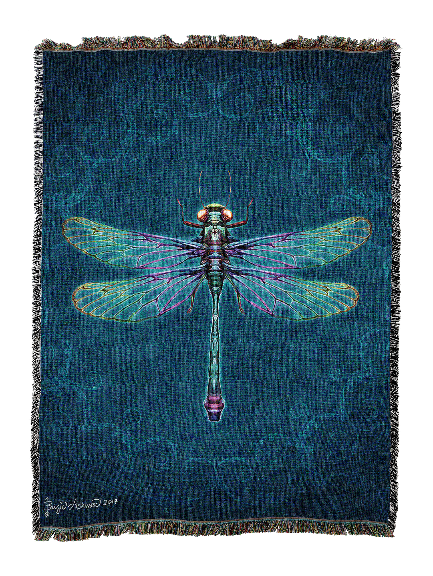 Damask Dragonfly Blanket