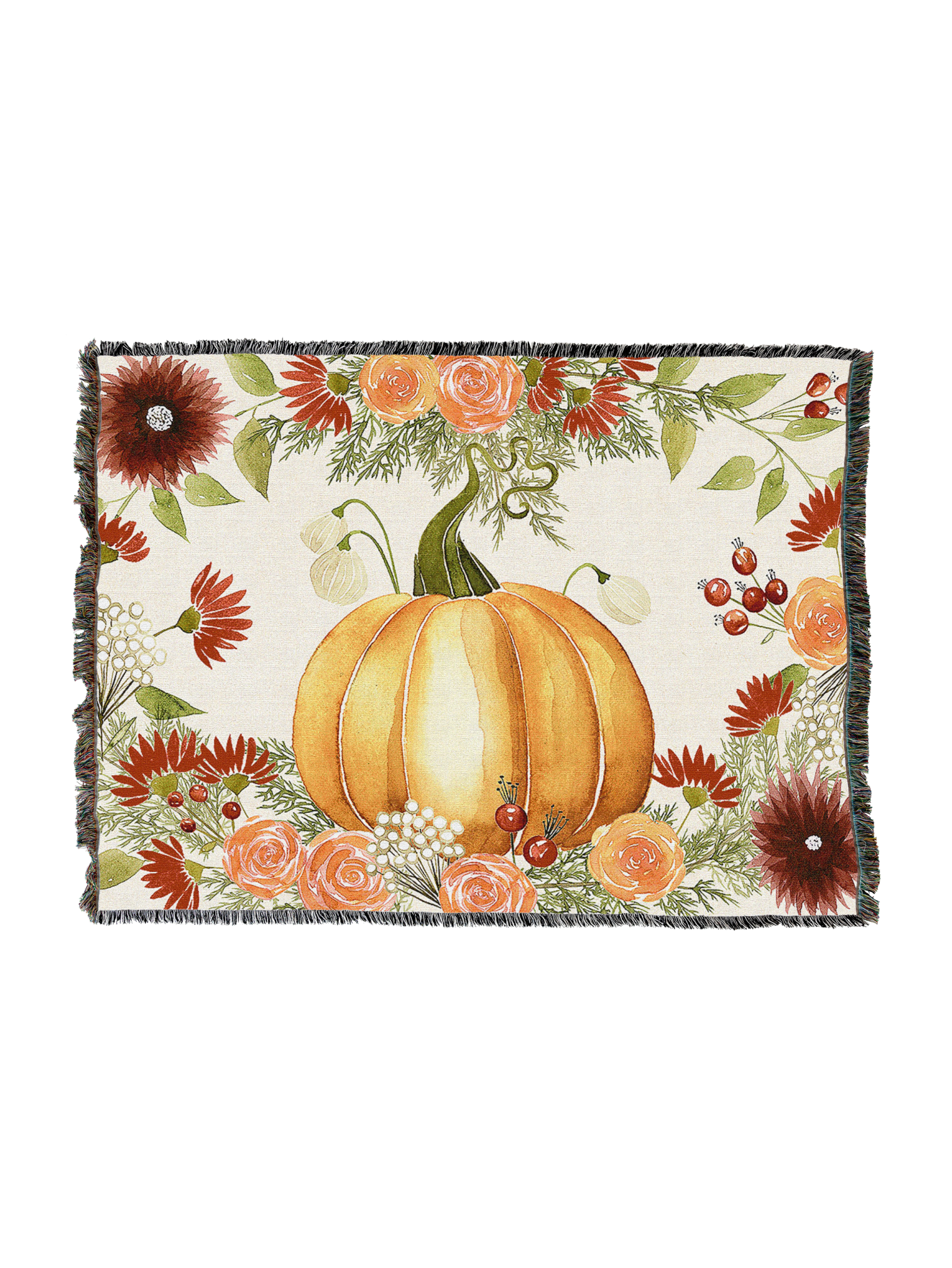 Watercolor Pumpkin Blanket