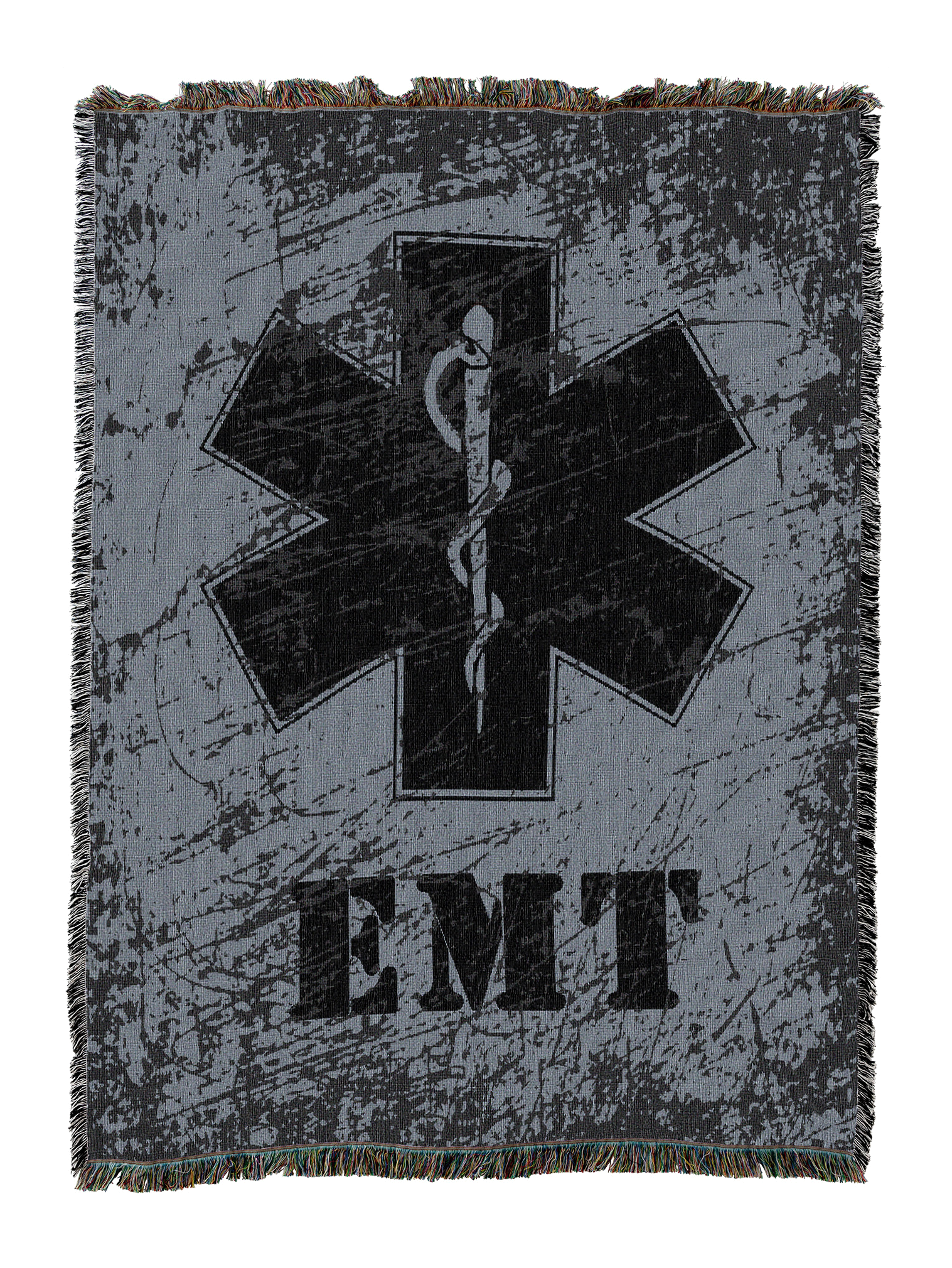 Emt Gray Lg Flag Blanket