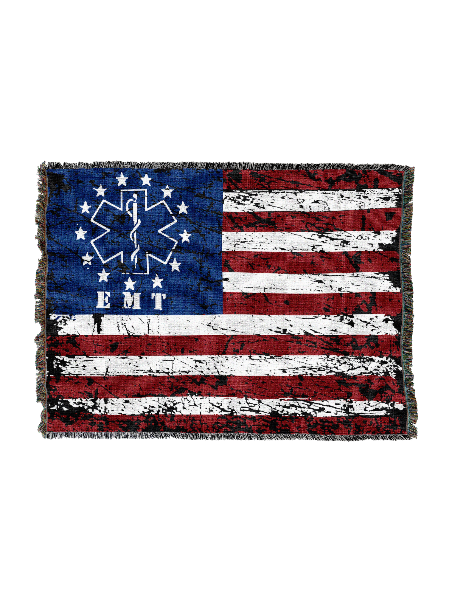 Emt Circle Stars Lg Flag Blanket
