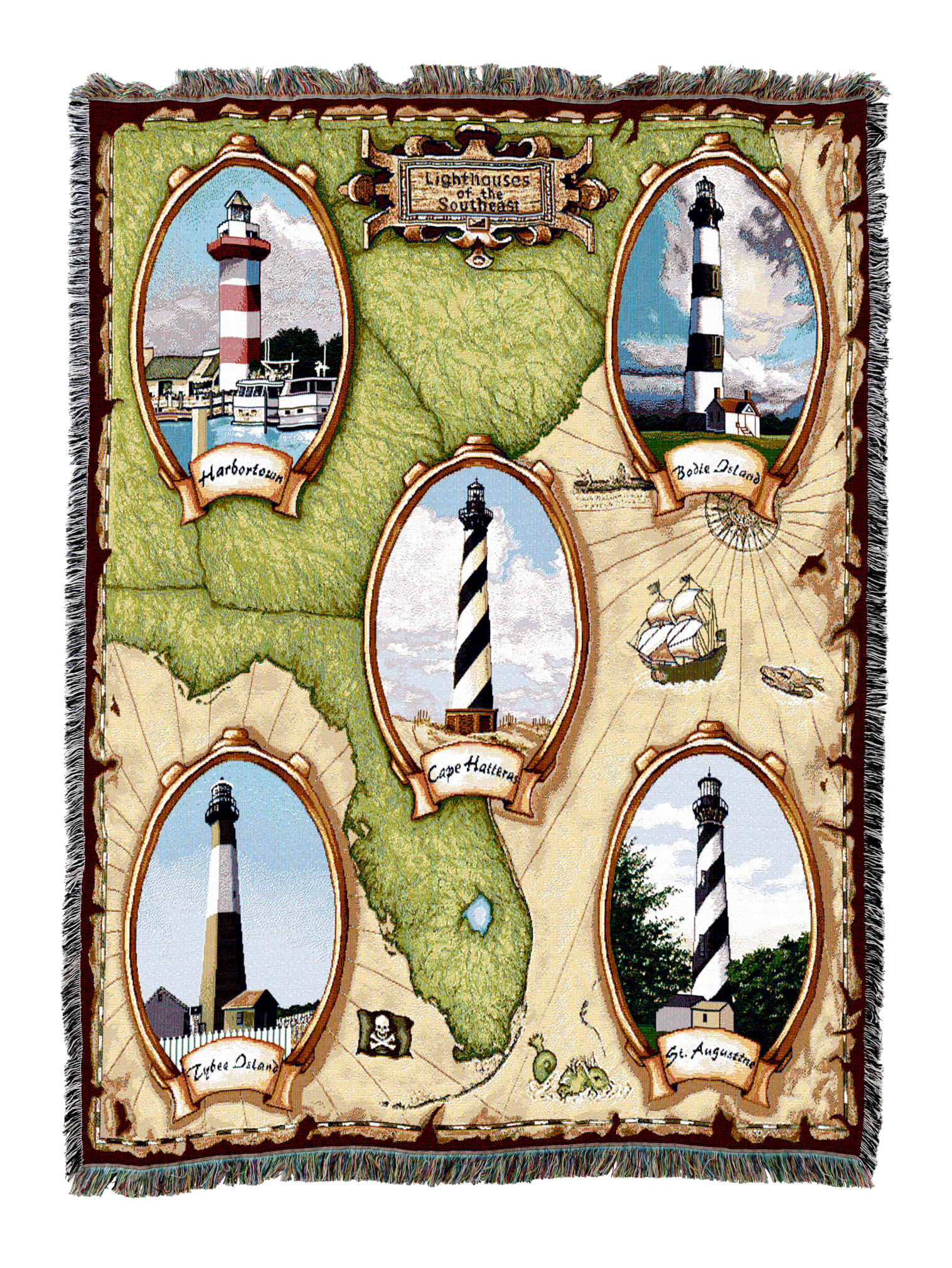 Lighthouses Of The Southeast Ii Blanket