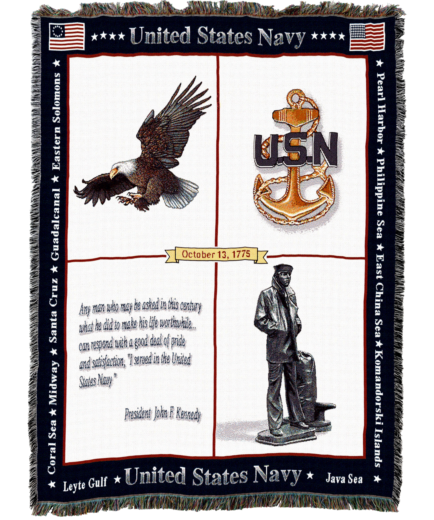 U.S.Navy Memorial Blanket XL