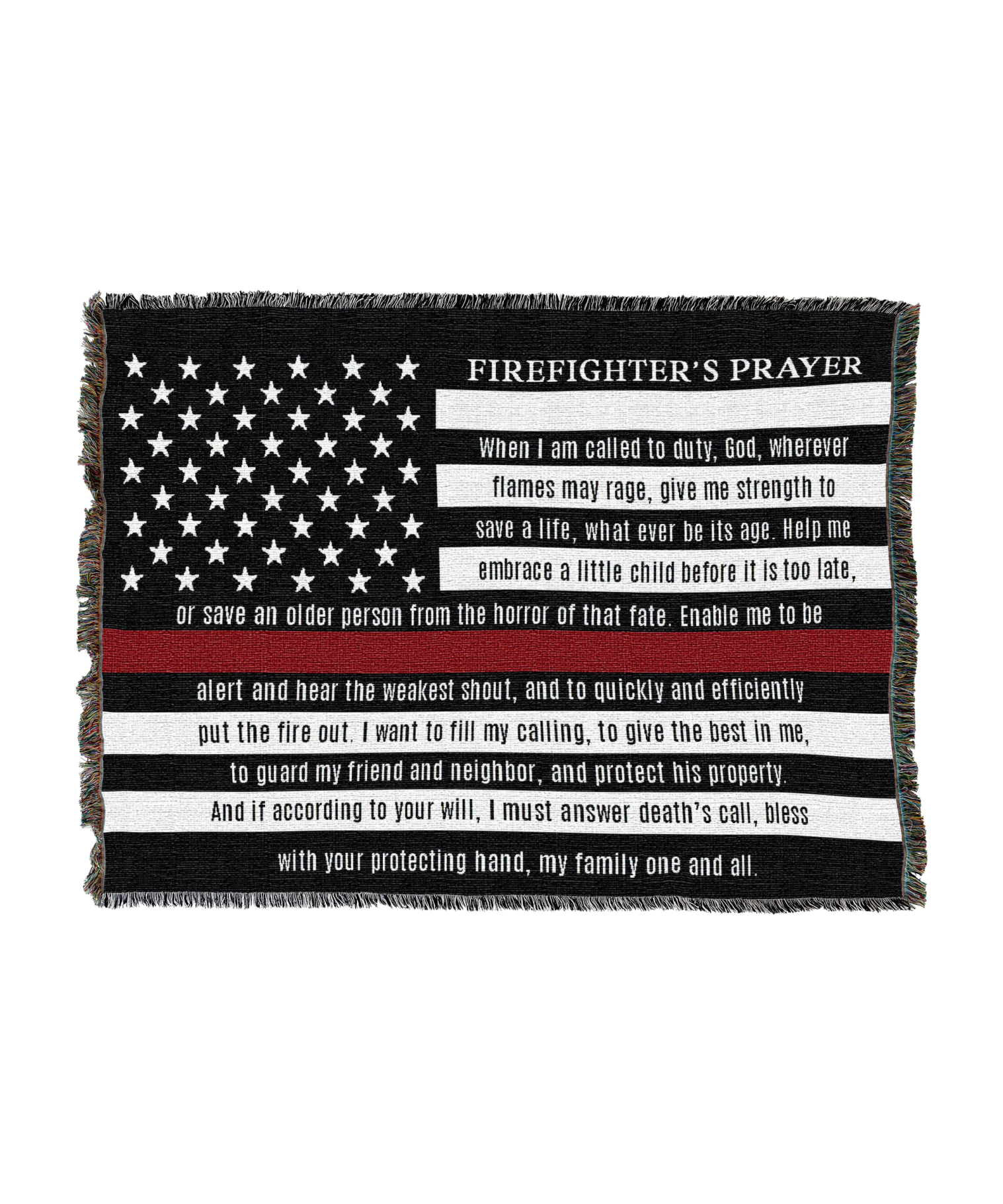 Firefighters Prayer Flag Blanket