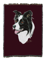 Border Collie Blanket Red
