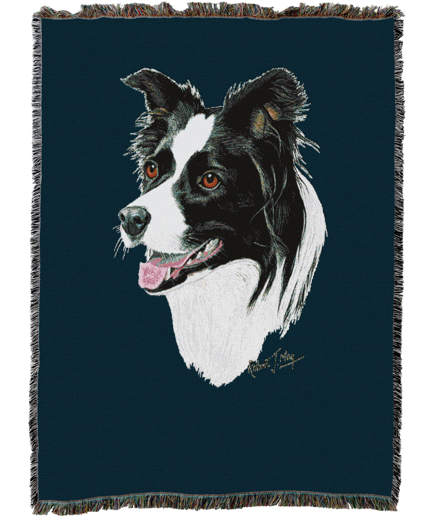 Border Collie Blanket Blue