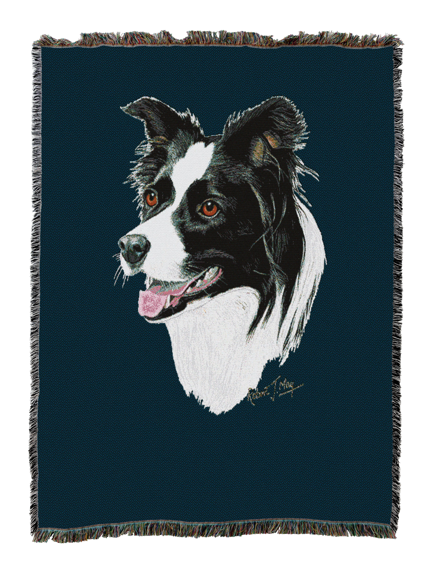 Border Collie Blanket Blue