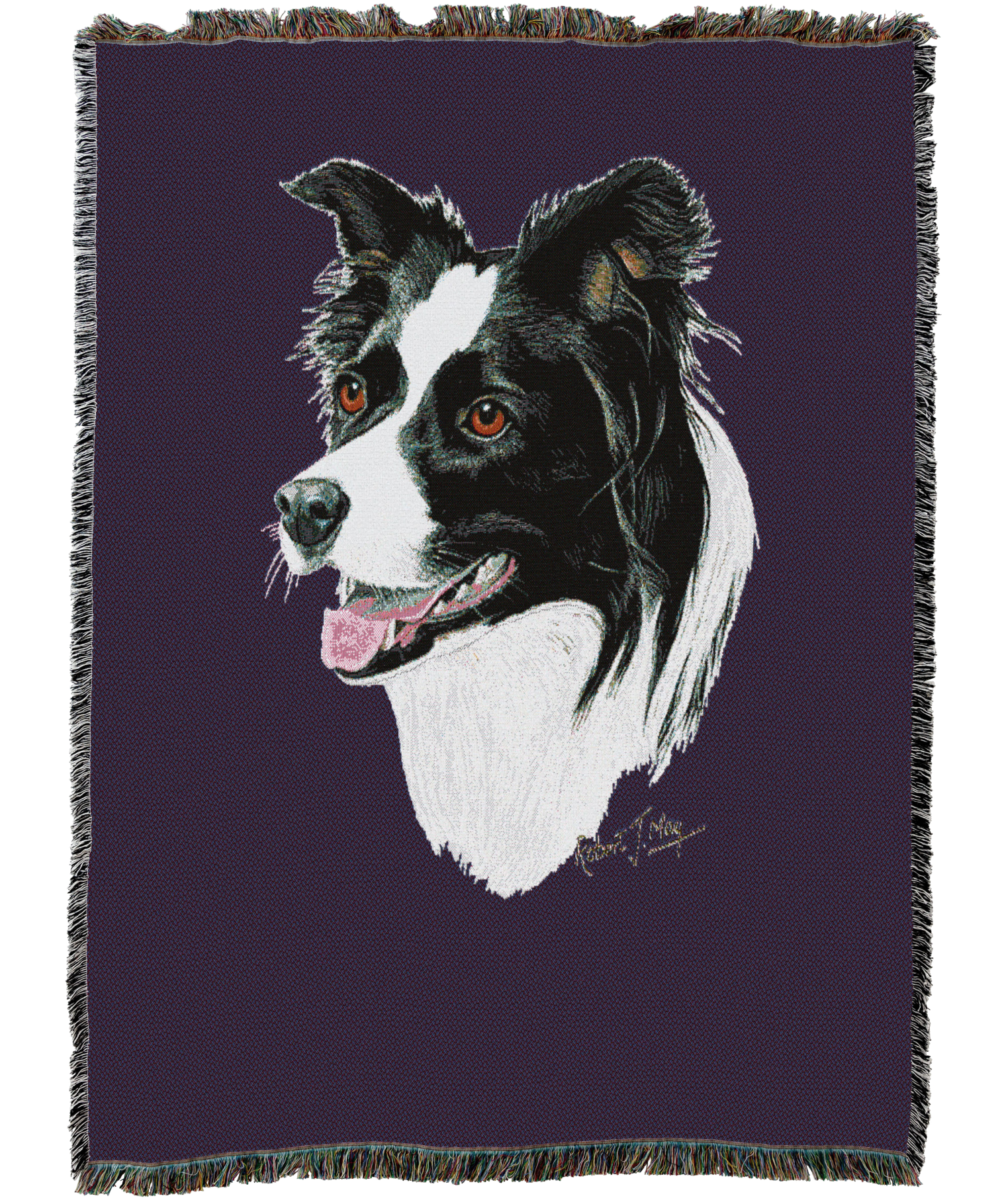 Border Collie Blanket Purple