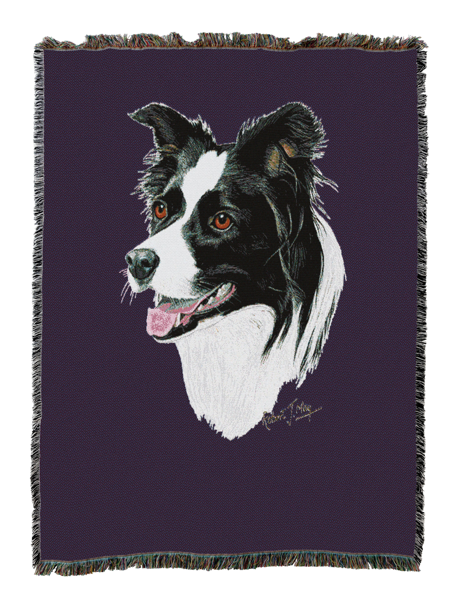 Border Collie Blanket Purple