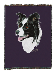 Border Collie Blanket Purple