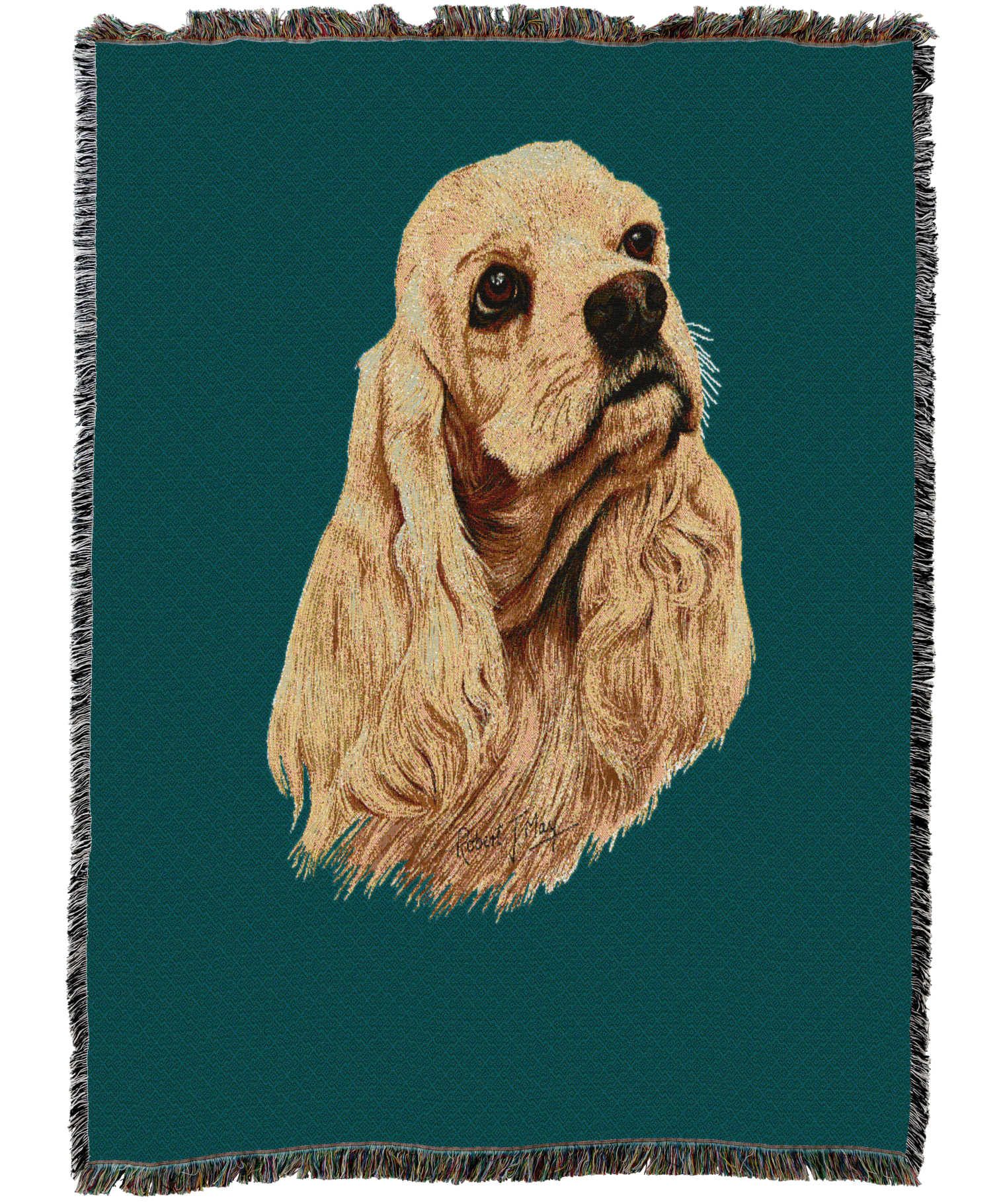 Cocker Spaniel Blanket Teal