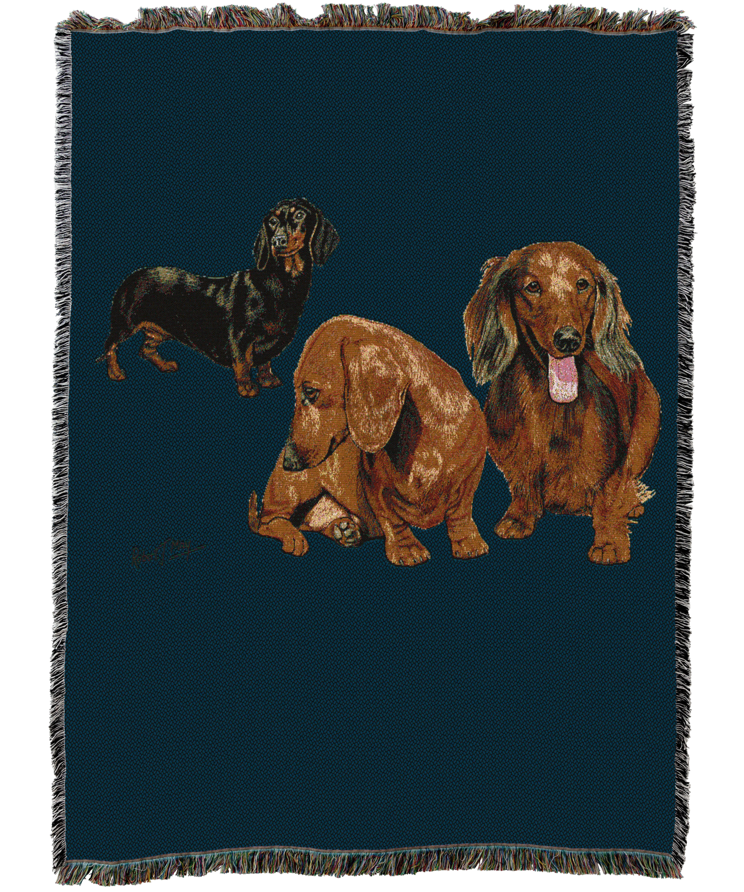 Dachshund Puppies Blanket Blue