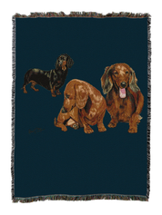 Dachshund Puppies Blanket Blue