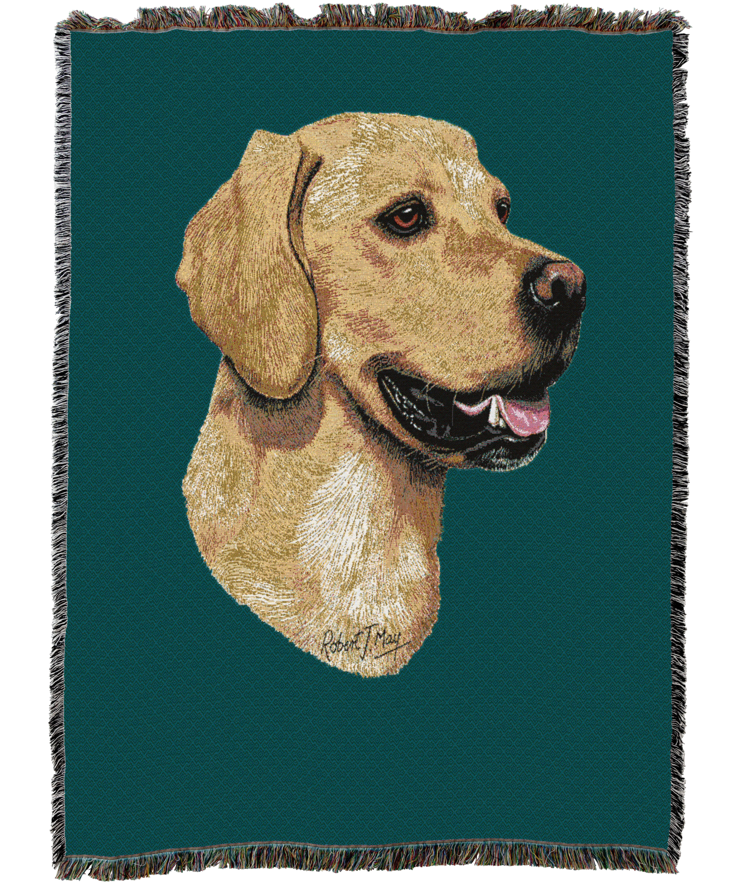 Golden Retriever Blanket Teal