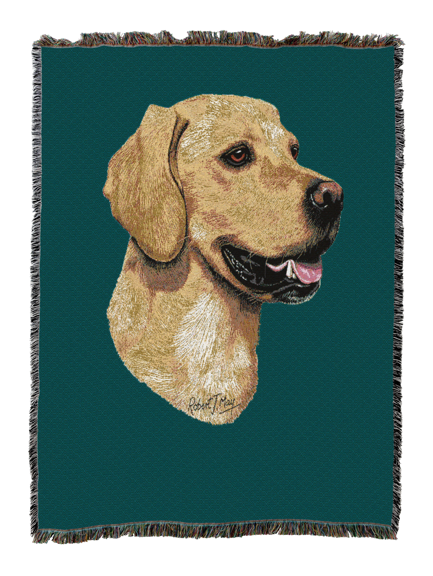 Golden Retriever Blanket Teal