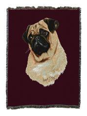 Pug Blanket Red