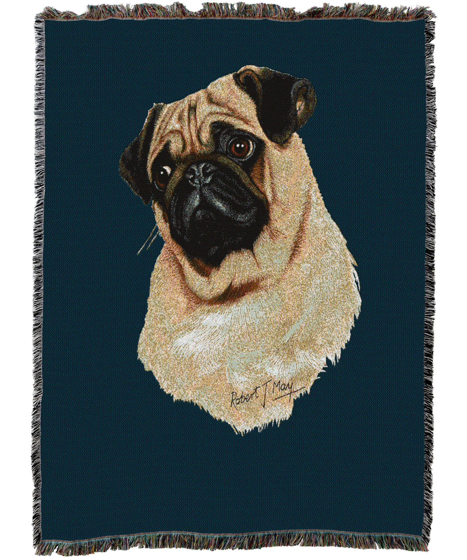 Pug Blanket Blue