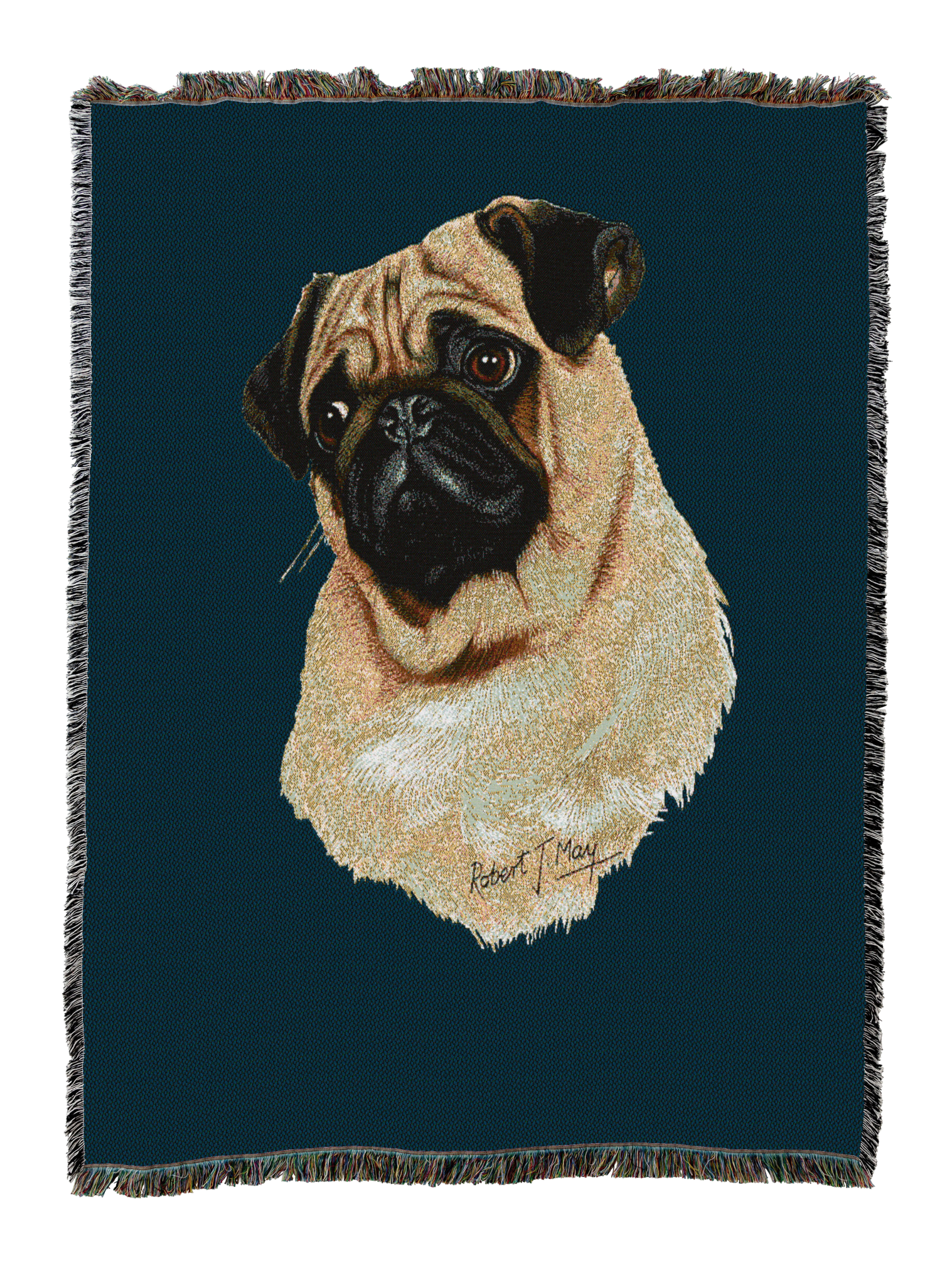 Pug Blanket Blue