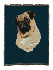 Pug Blanket Blue