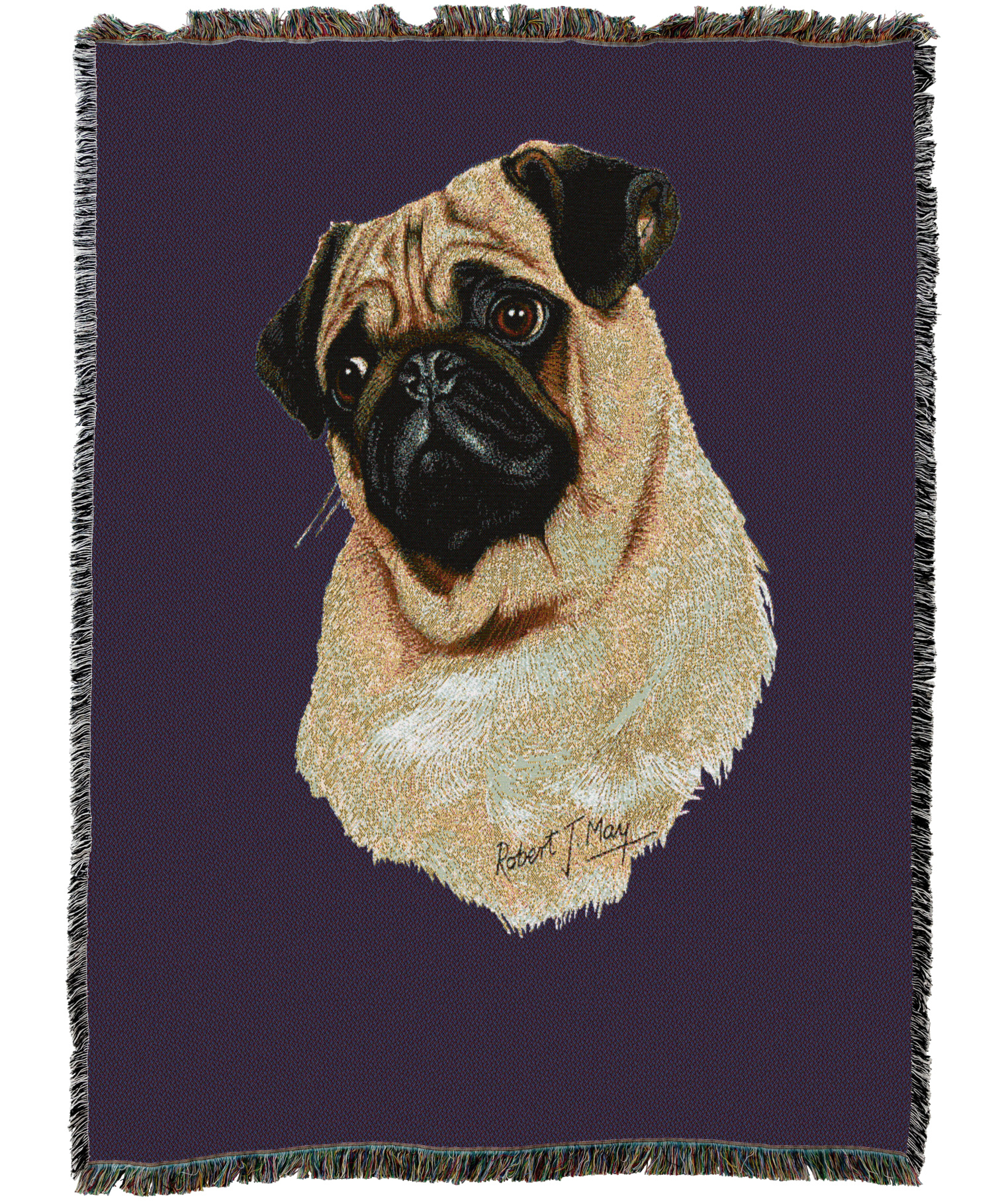 Pug Blanket Purple