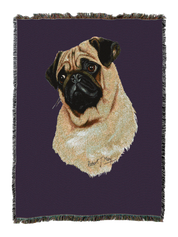 Pug Blanket Purple