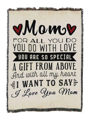 I Love You Mom Blanket