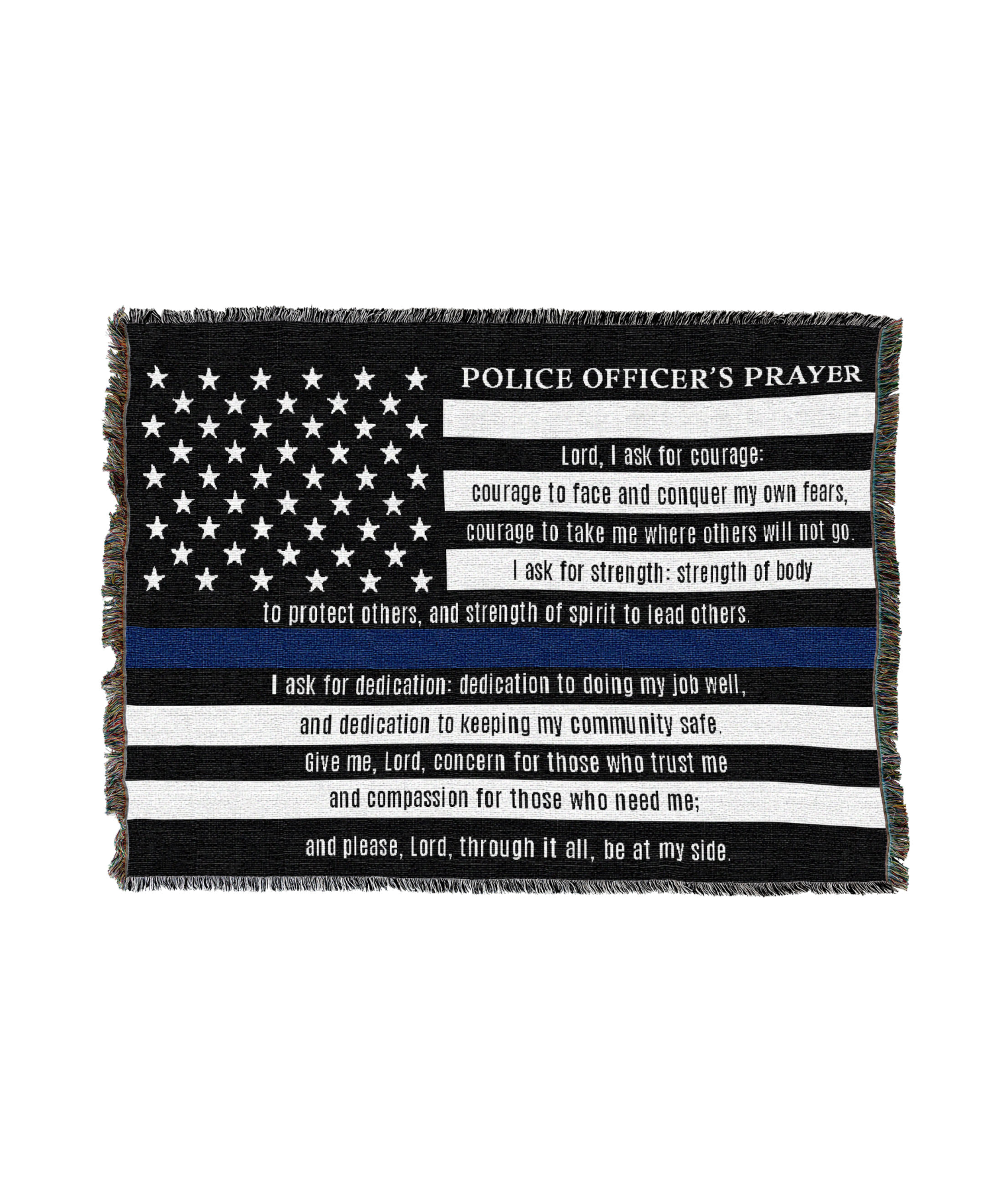 Police Officers Prayer Flag Blanket