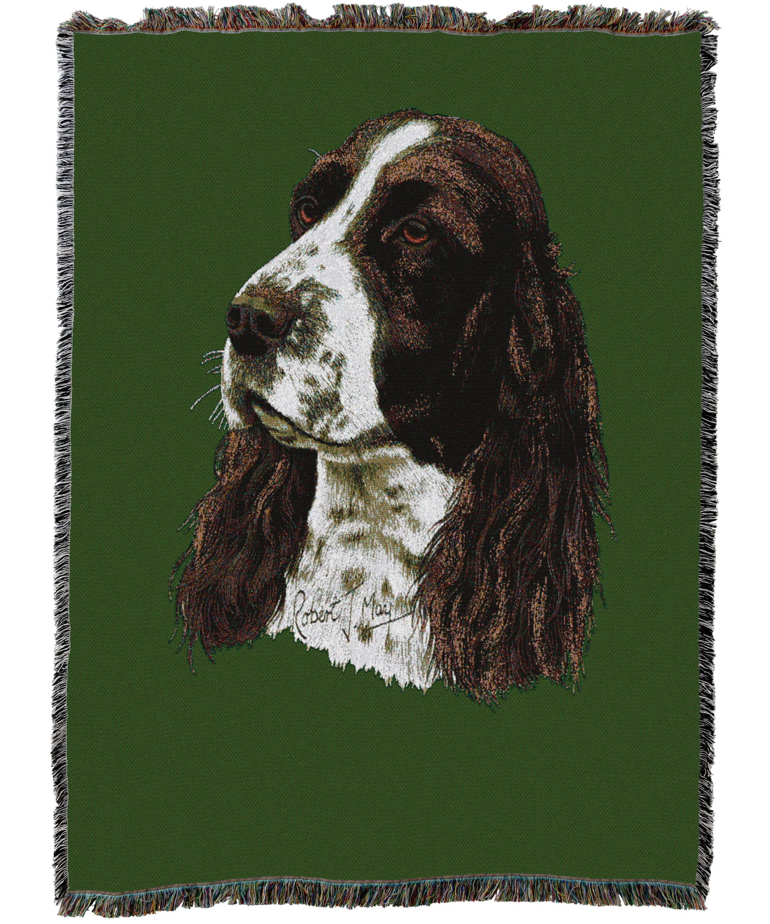 English Springer Spaniel Blanket Green