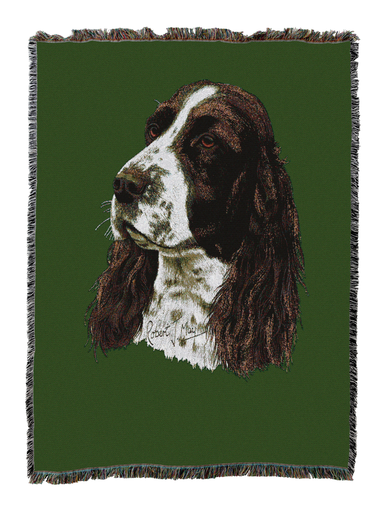 English Springer Spaniel Blanket Green
